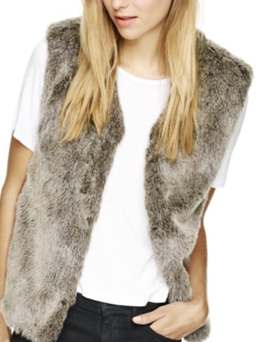 Talula Grey Faux Fur Vest